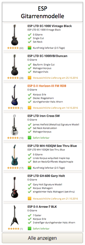 ESP Gitarrenmodelle