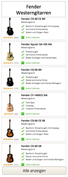 Fender Westerngitarren