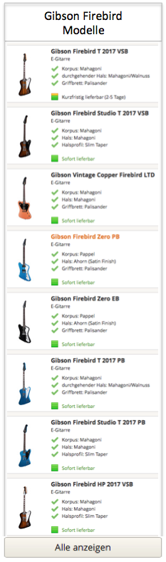 Gibson Firebird Modelle