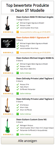 Top bewertete Dean ST Modelle