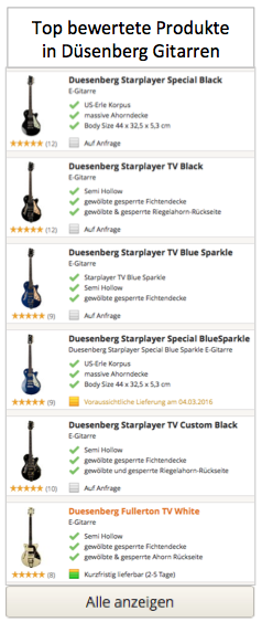 Top bewertete Düsenberg Gitarren