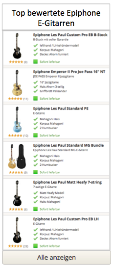 Top Epiphone E-Gitarren