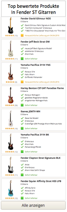 Top Fender Gitarren