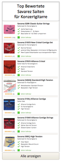 Top bewertete Savarez Saiten fuer Konzertgitarre