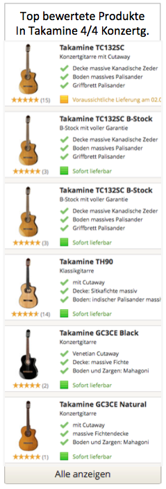 Top bewertete Takamine Konzertgitarren