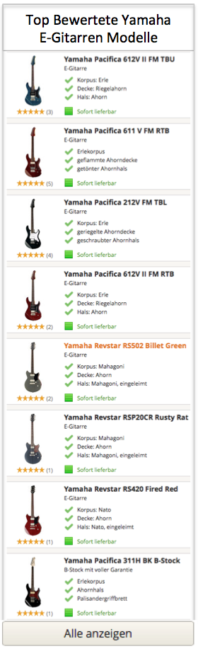 Top Yamaha E-Gitarren