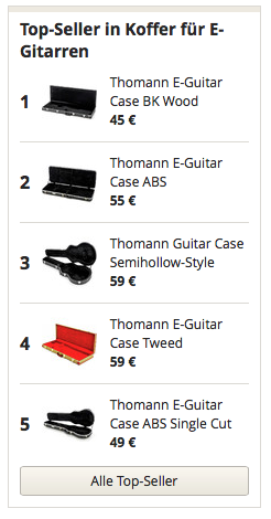 Topseller in Koffer E-Gitarren