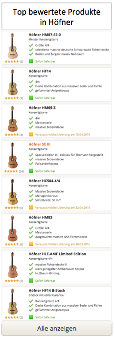 Top Höfner Gitarren