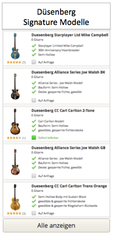 Düsenberg Signature Modelle