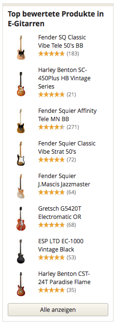 Top bewertete Produkte in E-Gitarren