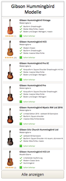 Gibson Hummingbird Gitarren