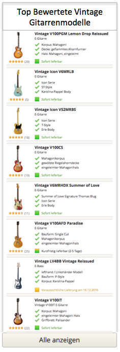Top Vintage Gitarren